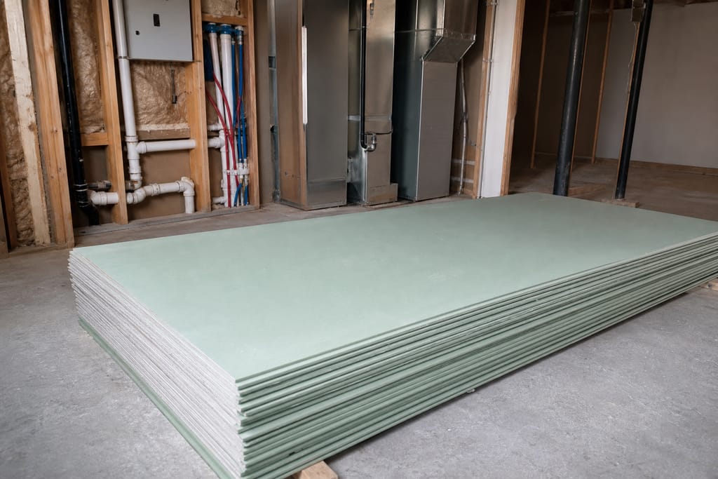 Moisture-resistant drywall board photo