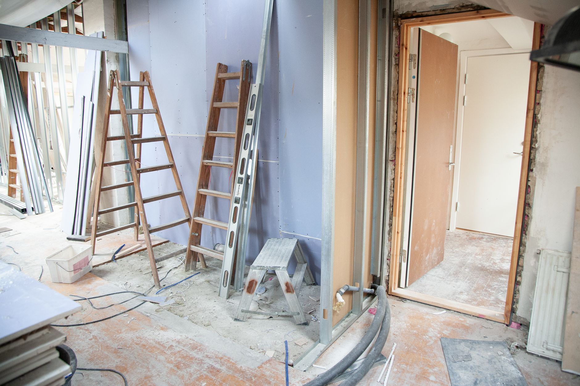 Drywall Repair Cut and prep the area photo